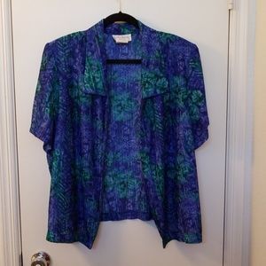 Lady Dorby size 24 Jacket Blue/Purple with Green